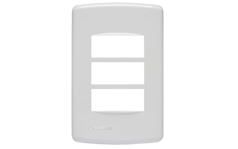 Placa 3 Módulos 4X2 Branco DUP