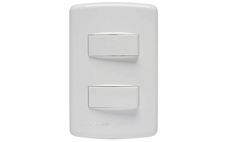 Conjunto 1 Interruptor SIMPLES + 1 Interruptor PARALELO 10A 250V Branco DUP