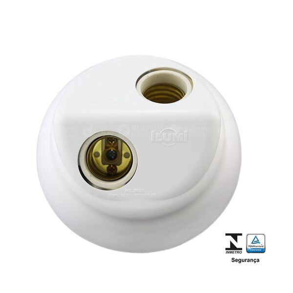 PLAFON 2 LAMPADAS 100W 250V~ BRANCO