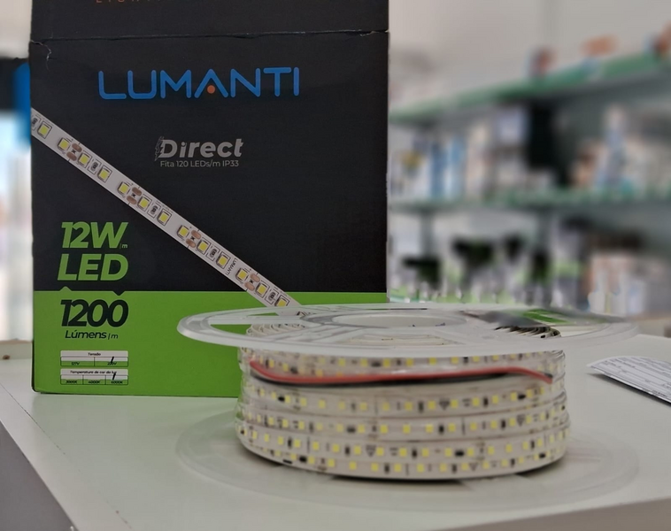 FITA LED DIRECT IP33 8MM 220V SMD 2835 12W/M 120LEDS/M 6000K 1200 LUMENS/M S/ACESSORIOS