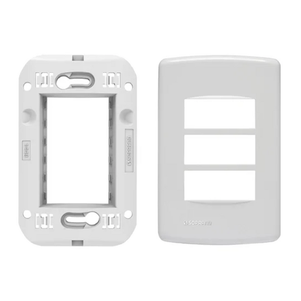 Conjunto para 3 Módulos + Suporte Branco DUP