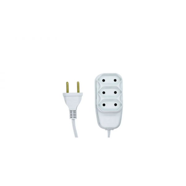 Extensão elétrica com 2,5m 10A 250V~ Máx - Branco