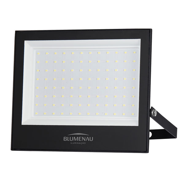 Refletor LED Play 100W IP66 Alum Quad 190mm Bivolt 6.500K - Preto 