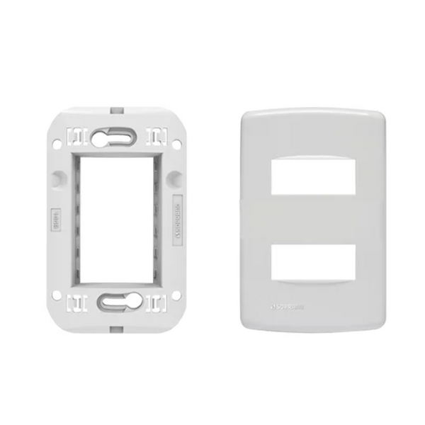 Conjunto para 2 Módulos + Suporte Branco DUP