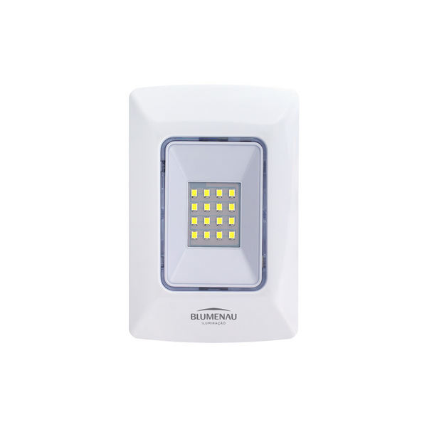 Luminaria de Emergencia LED 4x2 1W ABS 120mm Sob Bivolt 1W 6.500K - Branco 