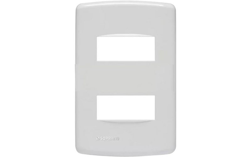 Placa 2 módulos 4X2 Branco DUP