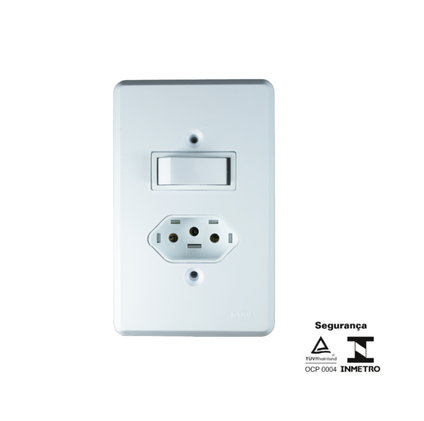 CJ INTER SIMPLES 6A C/ TOMADA 2P+T 20A 250V~ PRATIKA