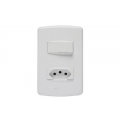 Conjunto 1 Interruptor SIMPLES 10A + 1 Tomada 2P+T 20A 250V Branco DUP