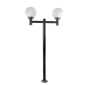Poste Tropical Duplo 1800mm AL S/ Globo 2xE27 Preto Fosco